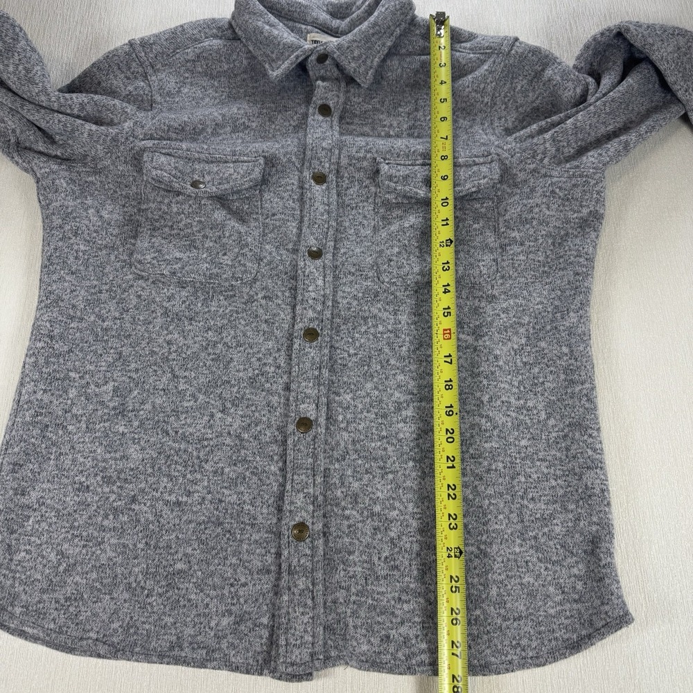 Taylor Stitch Big Sur Shirt Jacket Mens 42 Heather Gray Polartec Fleece Snap USA - Picture 7 of 13